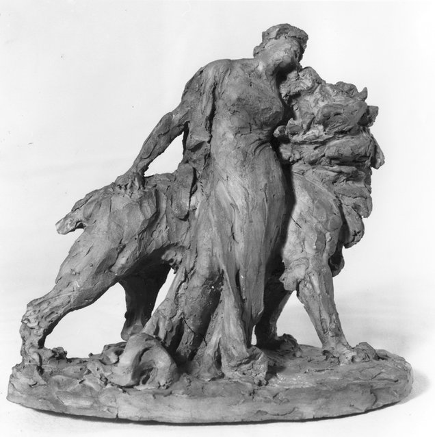 Donna con leone (gruppo scultoreo) - ambito romano (fine/inizio secc. XVIII/ XIX 